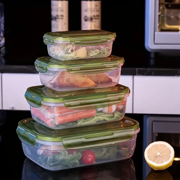 14f2fed4-eb5f-464a-93f7-288ad87b624d 4pcs Set Microwave Safe Food Storage Containers