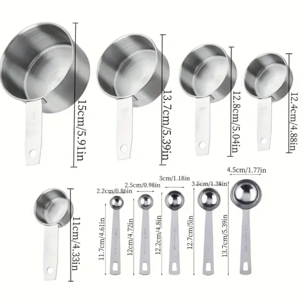 Rolled Edge Measuring Cups & Spoons Set