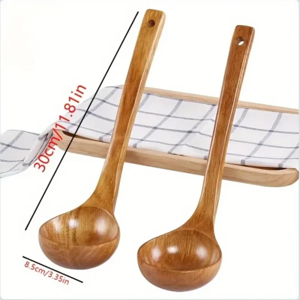 Large Wooden Spoon with Ergonomic Handle