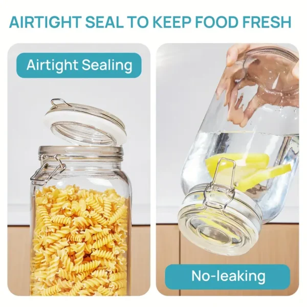 e810d89a-5cfa-4d92-a7c5-0aaee5cd25c5 Airtight Glass Canister Set of 3 with Lids