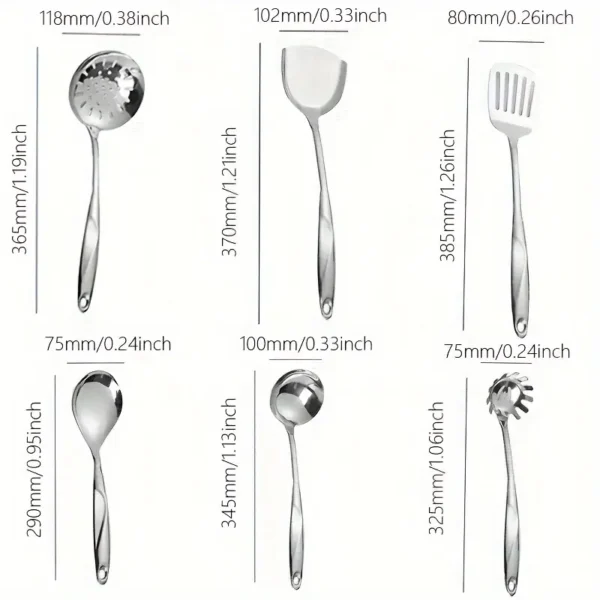 6pcs High-Quality Stainless Steel Kitchen Utensil Set
